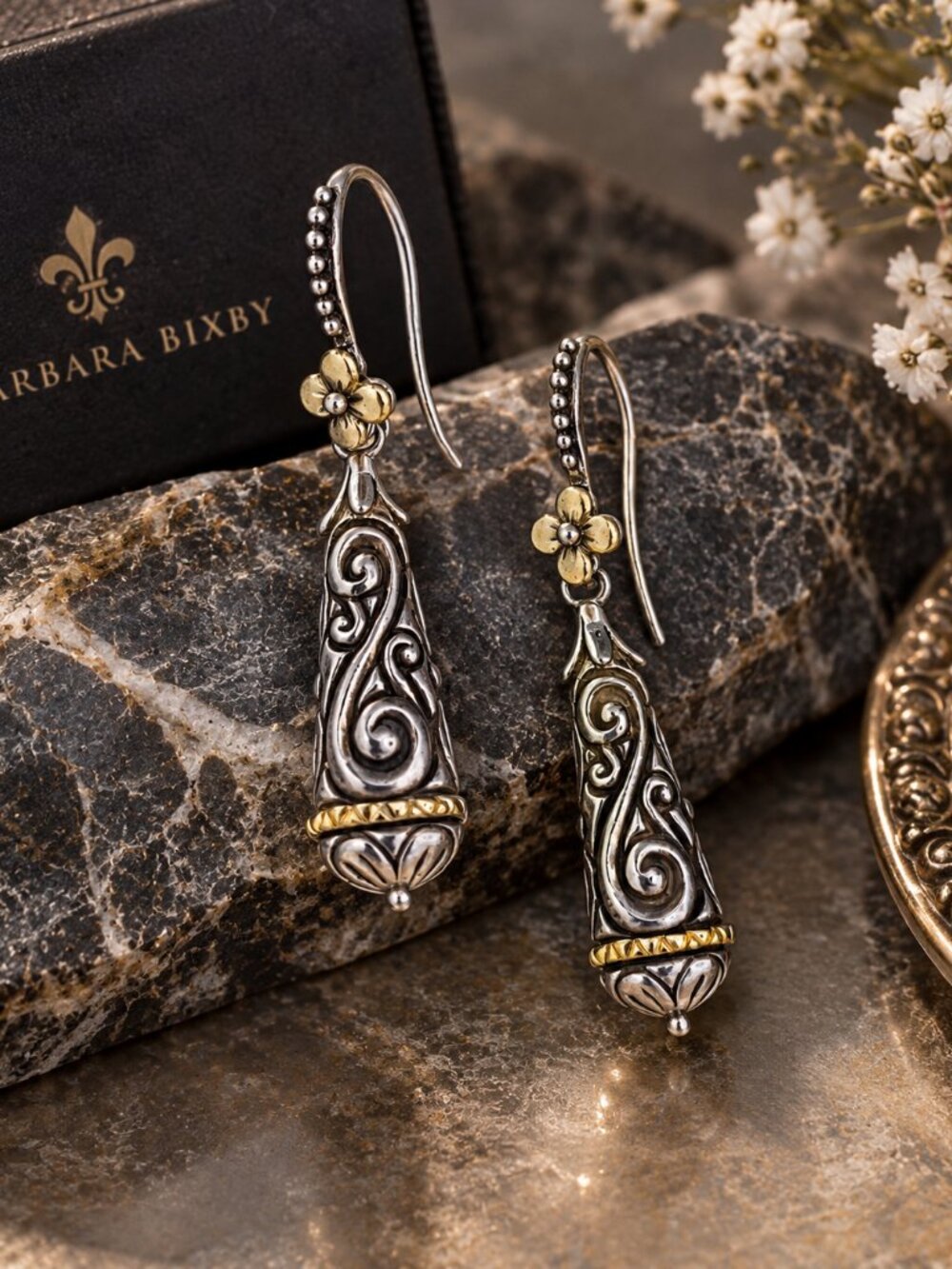 Barbara Bixby Teardrop, Dangle Earrings .925/18kt
